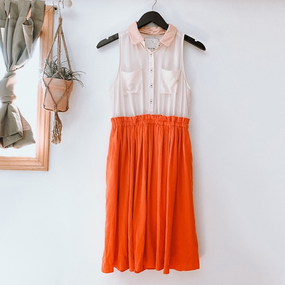 Anthropologie Dresses & Skirts - Anthropologie Postmark Orange Colorblock Dress